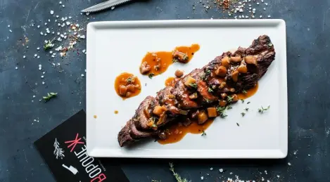 Steak Café de Paris sauce champignons