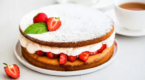 Gâteau aux fraises et à la crème