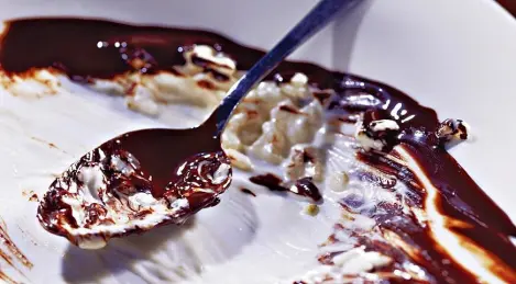 Risotto with mascarpone cheese and dark chocolate