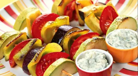 Vegetables on a skewer