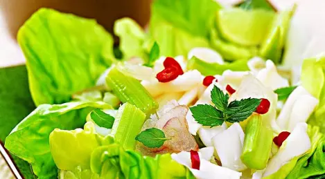 Spicy Thai salad with squid