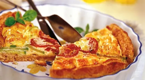 Zucchini Flan with Tomatoes