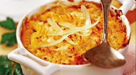 Pollo gratinado con pasta