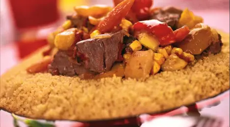 Couscous with beef and vegetables