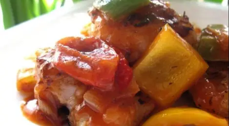 White fish in sweet and sour sauce