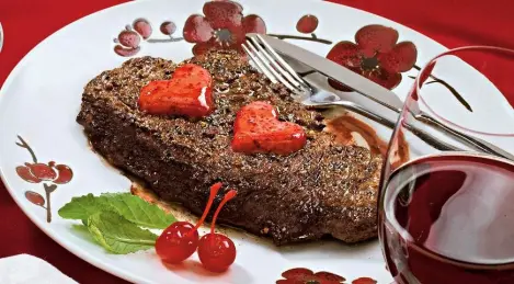 Steaks with cherry butter
