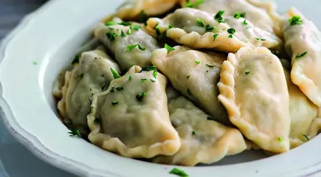 Vareniki with cabbage and meat