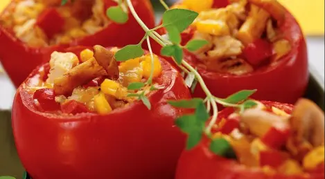 Chicken stuffed tomatoes