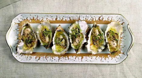 Austern in Gurkengelee