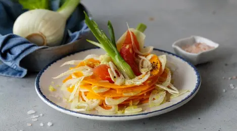 Fennel, grapefruit and pumpkin with sea salt