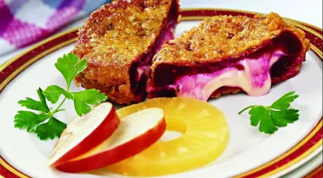 Escalope de betterave fourrée au fromage