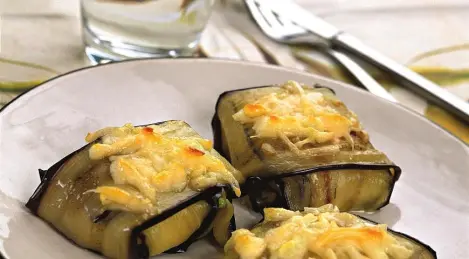 Wraps d'aubergines au fromage