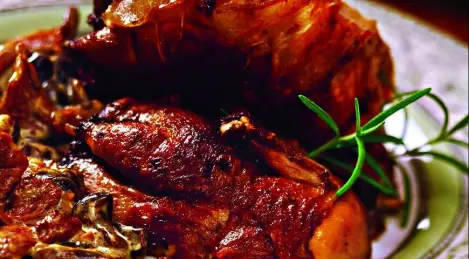 Partridge with forest mushrooms