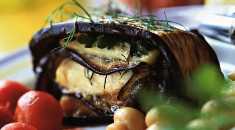 Gâteau Napoléon aux aubergines