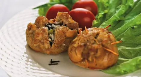 Pouches of chicken and rice