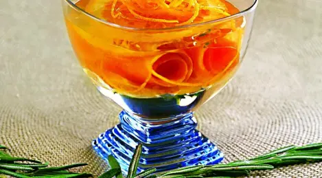 Filete de trucha en gelatina de naranja