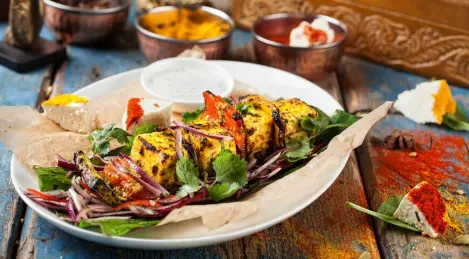 Panic Tikka Cheese Tofu Baked with Bell Peppers