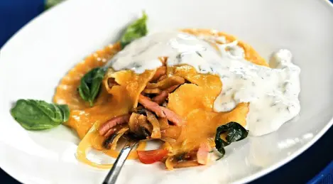 Raviolis au jambon et champignons