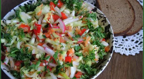 Young cabbage salad "Spring"