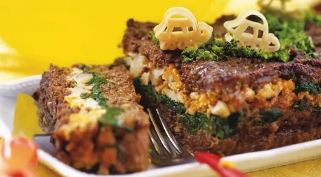 Meatloaf with spinach
