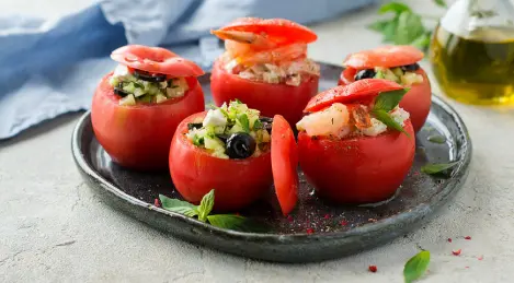Stuffed tomatoes for a snack