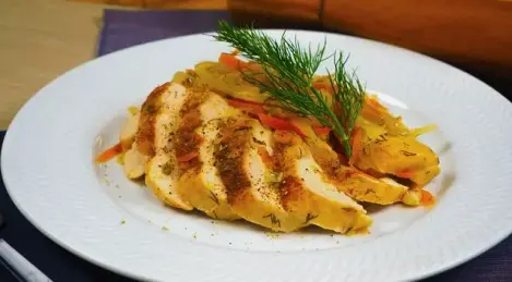 Gebackenes Hähnchen mit Kohl