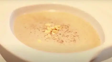 Delicate creamy mushroom soup