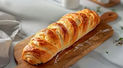 Rotolo di pasta sfoglia sostanzioso con prosciutto