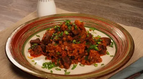 Lentils with beef