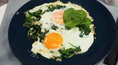 Uova strapazzate con spinaci