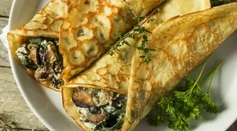 Crêpes de pois chiches aux champignons