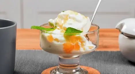 Ice cream in an ice cream maker