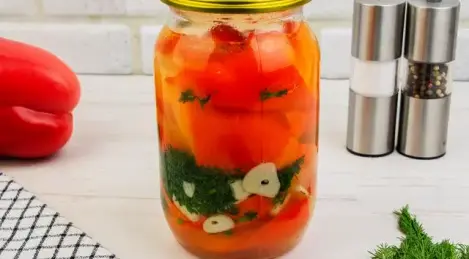 Pickled bell peppers with garlic for the winter