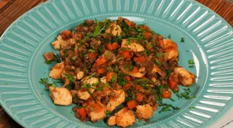Lentils with chicken