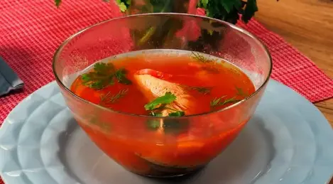 Salmon fish soup