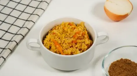 Bulgur con cebollas y zanahorias