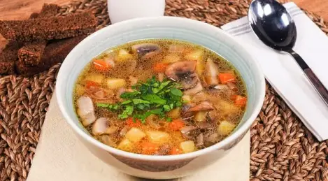 Mushroom soup with champignons