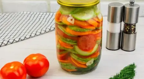 Pickled zucchini for the winter in jars