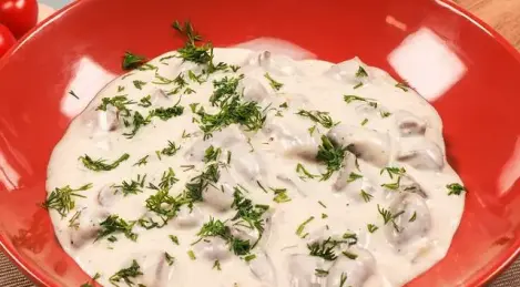Hühnerherzen in Sahnesauce