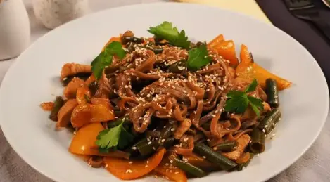 Pavo en salsa teriyaki