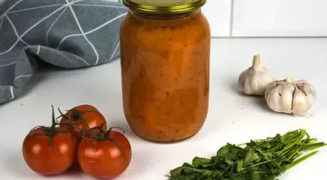Hot pepper adjika with cooking