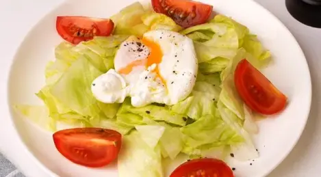 Poached egg in water