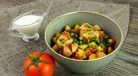 Pollo arrosto con verdure