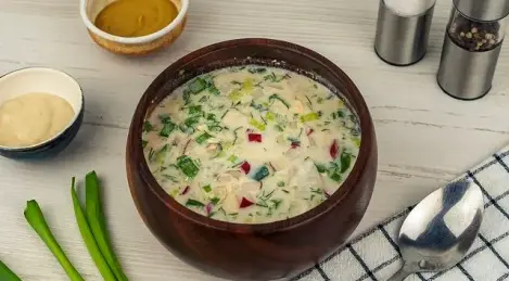 Okroshka on kefir without meat