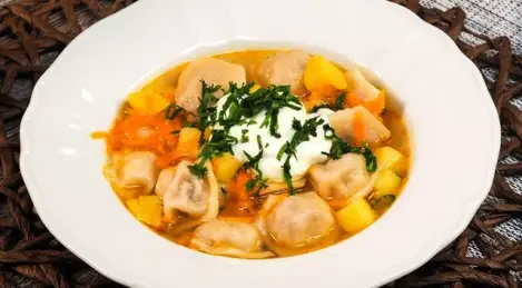 Soup with dumplings