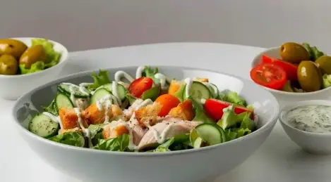 Insalata semplice di gazpacho di pollo