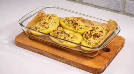 Baked Potatoes Stuffed with Feta Cheese