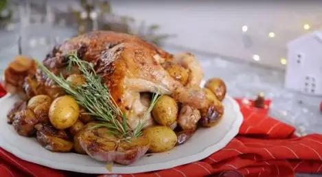 Baked chicken with side dish